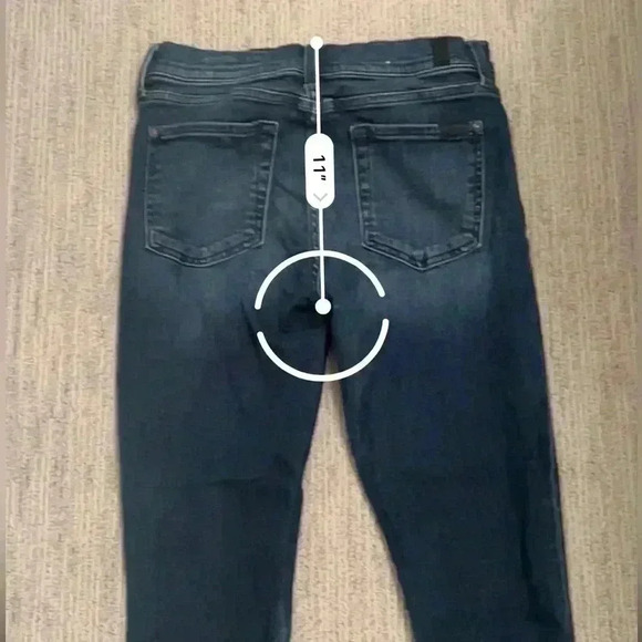 SEVEN 7 FOR ALL MANKIND SIZE 29 B(AIR) DENIM HIGH WAIST SKINNY JEANS WITH VELVET - Picture 5 of 13